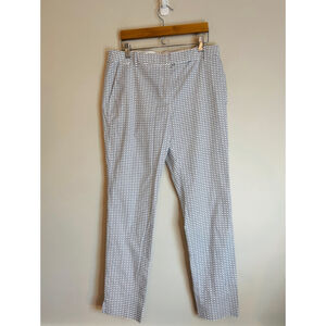 Lacoste Slim Leg Casual Pants White Blue Pattern Size 26